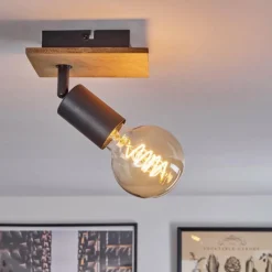 Lampes Vintages & Rétros-hofstein Plafonnier Maidford Écru, Noir, 1 lumière