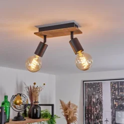 Lampes Vintages & Rétros-hofstein Plafonnier Maidford Écru, Noir, 2 lumières