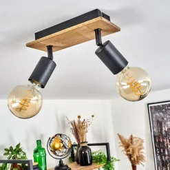 Lampes Vintages & Rétros-hofstein Plafonnier Maidford Écru, Noir, 2 lumières