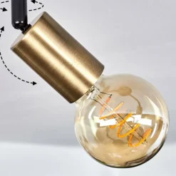 hofstein Plafonnier Maidford Laiton, Noir, 2 lumières