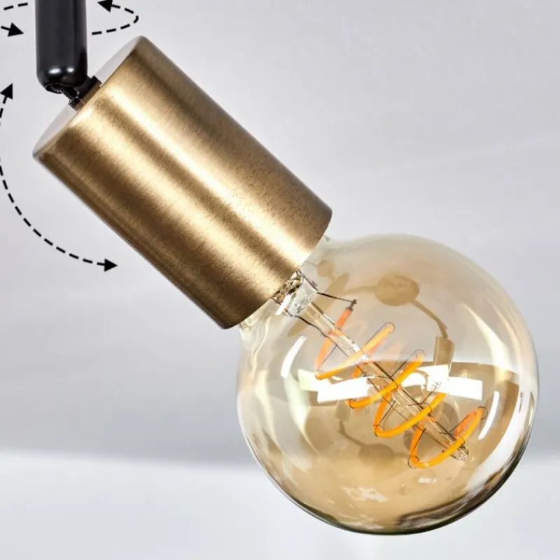 hofstein Plafonnier Maidford Laiton, Noir, 2 lumières