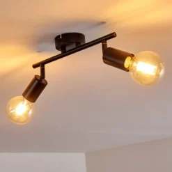 Lampes Vintages & Rétros-hofstein Plafonnier Maidford Noir, 2 lumières