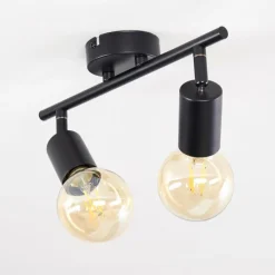 Lampes Vintages & Rétros-hofstein Plafonnier Maidford Noir, 2 lumières