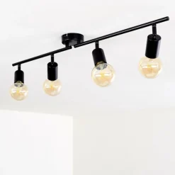 Lampes Vintages & Rétros-hofstein Plafonnier Maidford Noir, 4 lumières