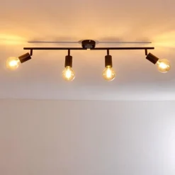 Lampes Vintages & Rétros-hofstein Plafonnier Maidford Noir, 4 lumières