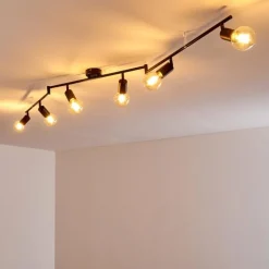 Lampes Vintages & Rétros-hofstein Plafonnier Maidford Noir, 6 lumières