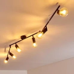 Lampes Vintages & Rétros-hofstein Plafonnier Maidford Noir, 6 lumières