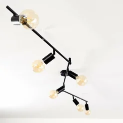 Lampes Vintages & Rétros-hofstein Plafonnier Maidford Noir, 6 lumières