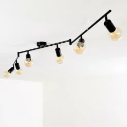 Lampes Vintages & Rétros-hofstein Plafonnier Maidford Noir, 6 lumières