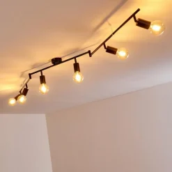 Lampes Vintages & Rétros-hofstein Plafonnier Maidford Noir, 6 lumières