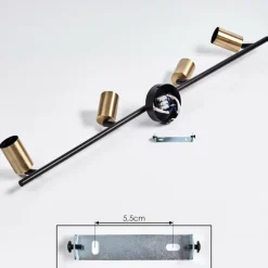 hofstein Plafonnier Maidfordo Laiton, Noir, 4 lumières