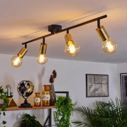 hofstein Plafonnier Maidfordo Laiton, Noir, 4 lumières