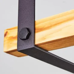 Lampes Industrielles-hofstein Plafonnier Maladera Bois clair, Rouille, Noir, 1 lumière