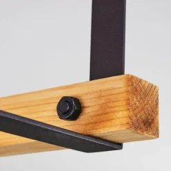 Lampes Industrielles-hofstein Plafonnier Maladera Bois clair, Rouille, Noir, 1 lumière