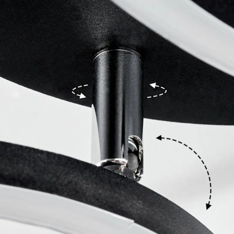 hofstein Plafonnier Malanie LED Noir, 1 lumière