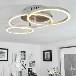 hofstein Plafonnier Malanje LED Nickel mat, 3 lumières