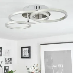 hofstein Plafonnier Malanje LED Nickel mat, 3 lumières