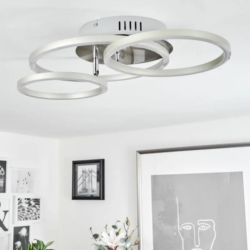 hofstein Plafonnier Malanje LED Nickel mat, 3 lumières