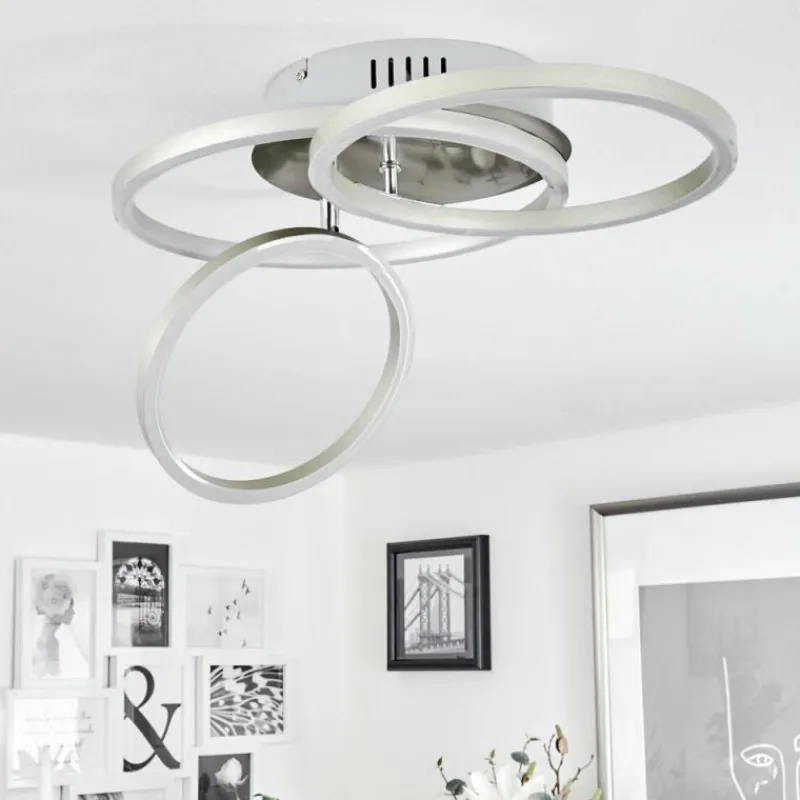 hofstein Plafonnier Malanje LED Nickel mat, 3 lumières