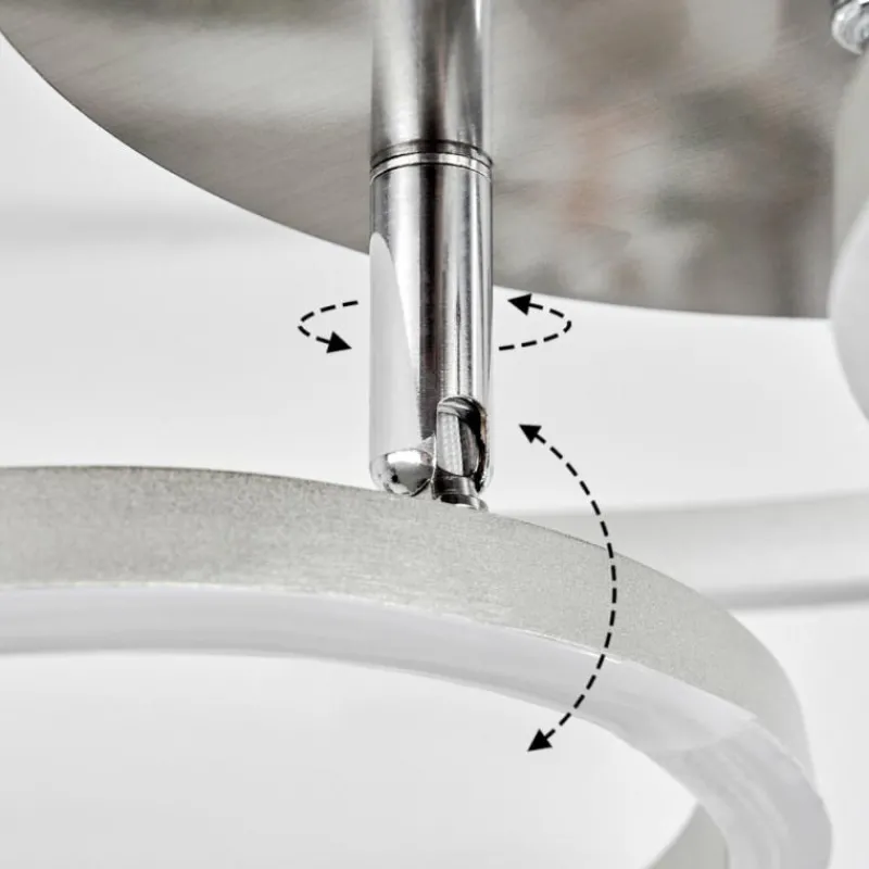 hofstein Plafonnier Malanje LED Nickel mat, 3 lumières