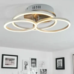 hofstein Plafonnier Malanje LED Nickel mat, 3 lumières