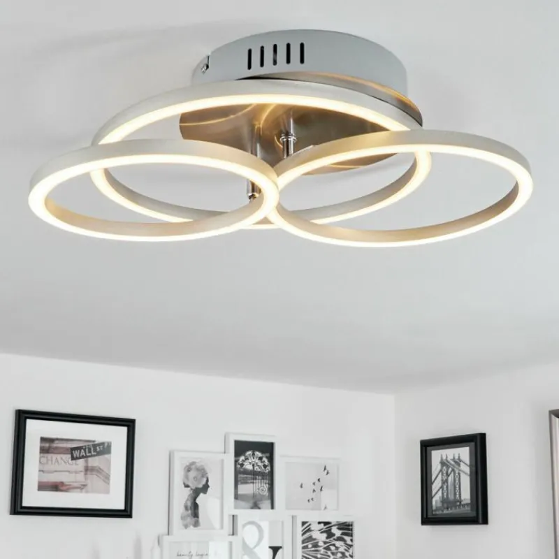 hofstein Plafonnier Malanje LED Nickel mat, 3 lumières