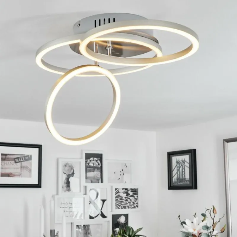 hofstein Plafonnier Malanje LED Nickel mat, 3 lumières