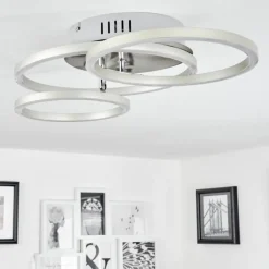 hofstein Plafonnier Malanje LED Nickel mat, 3 lumières
