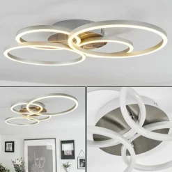 Luminaires Globo Lighting Plafonnier Malanje LED Nickel mat, 4 lumières* Éclairage Led