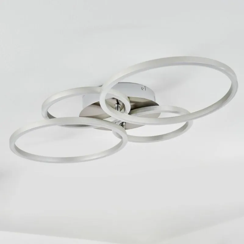 Luminaires Globo Lighting Plafonnier Malanje LED Nickel mat, 4 lumières* Éclairage Led