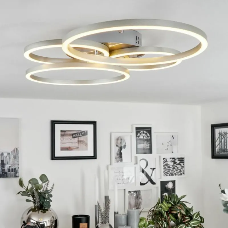 Luminaires Globo Lighting Plafonnier Malanje LED Nickel mat, 4 lumières* Éclairage Led