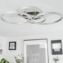 Luminaires Globo Lighting Plafonnier Malanje LED Nickel mat, 4 lumières* Éclairage Led