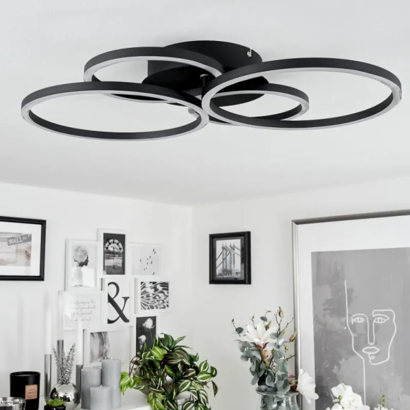 hofstein Plafonnier Malanje LED Noir, 4 lumières