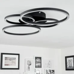 hofstein Plafonnier Malanje LED Noir, 4 lumières