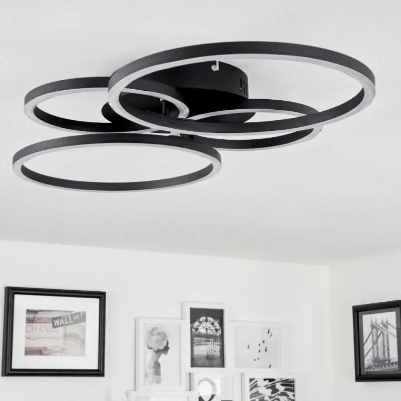 hofstein Plafonnier Malanje LED Noir, 4 lumières