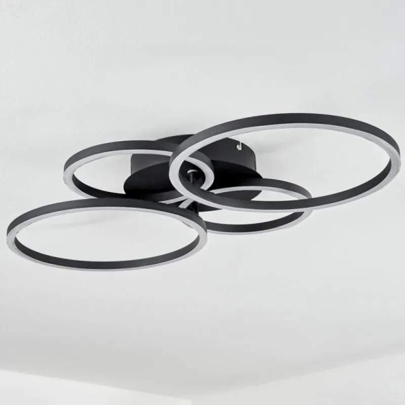 hofstein Plafonnier Malanje LED Noir, 4 lumières