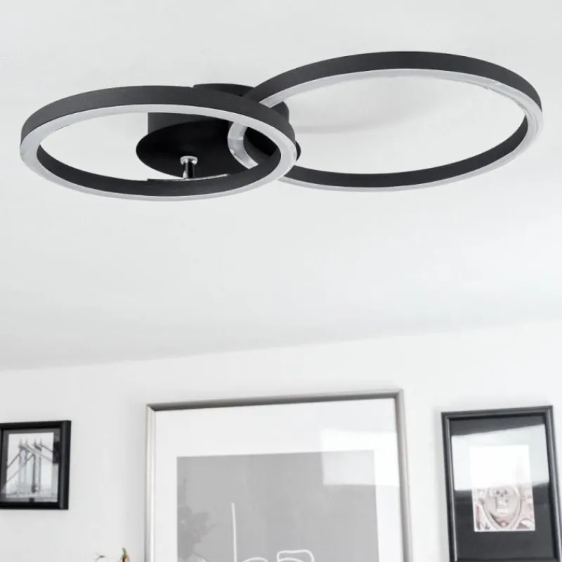 hofstein Plafonnier Malanje LED Noir, 2 lumières