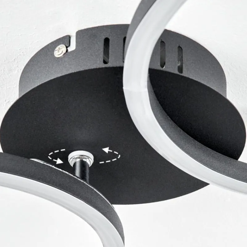 hofstein Plafonnier Malanje LED Noir, 2 lumières