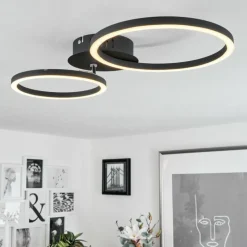 hofstein Plafonnier Malanje LED Noir, 2 lumières