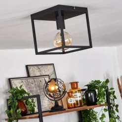 Lampes Industrielles-hofstein Plafonnier Malao Noir, 1 lumière