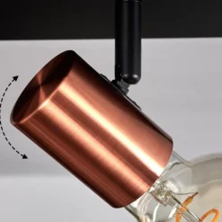 Lampes Dorées-hofstein Plafonnier Malao Or rose, Noir, 3 lumières