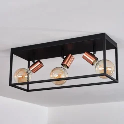 Lampes Dorées-hofstein Plafonnier Malao Or rose, Noir, 3 lumières