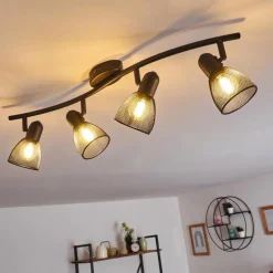 hofstein Plafonnier Malawi Noir, 4 lumières* Spots Et Projecteurs