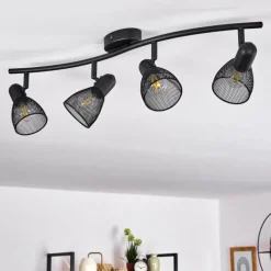 hofstein Plafonnier Malawi Noir, 4 lumières* Spots Et Projecteurs