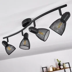 hofstein Plafonnier Malawi Noir, 4 lumières* Spots Et Projecteurs
