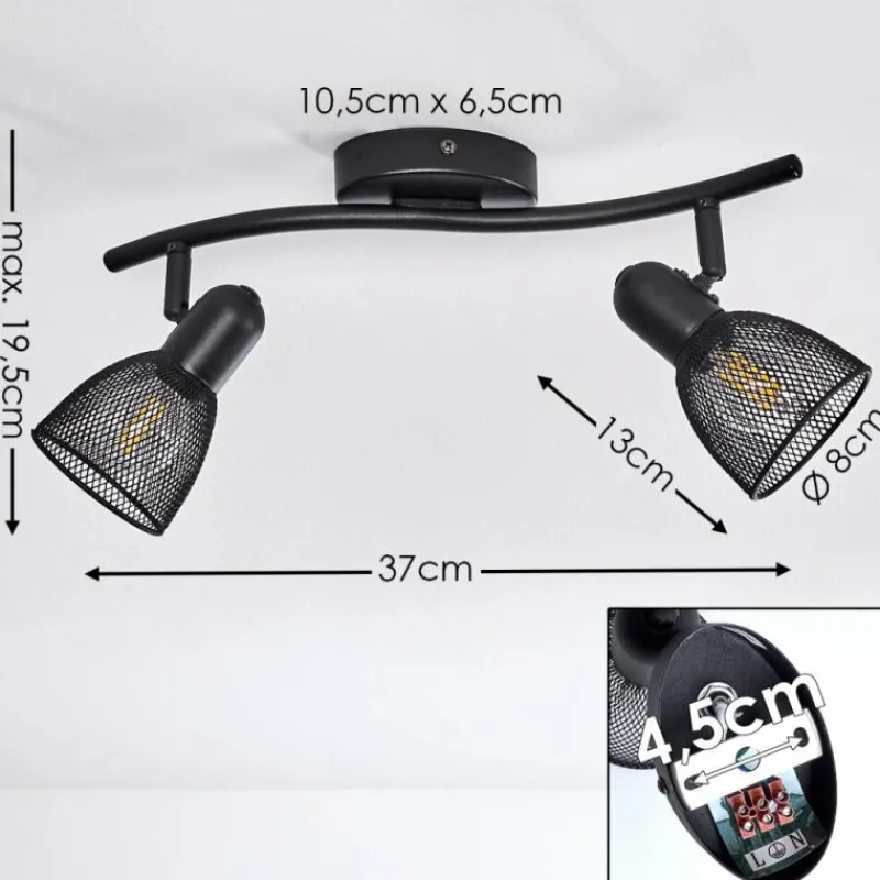 hofstein Plafonnier Malawi Noir, 2 lumières