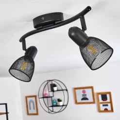 hofstein Plafonnier Malawi Noir, 2 lumières