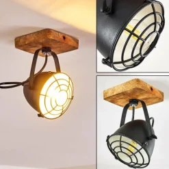 hofstein Plafonnier Malix Brun, Noir, 1 lumière