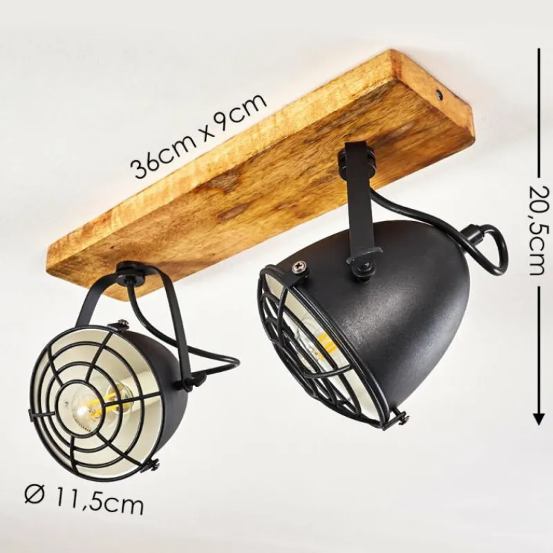 hofstein Plafonnier Malix Brun, Noir, 2 lumières