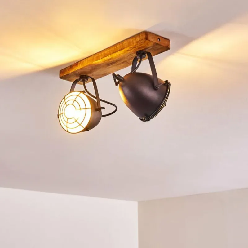 hofstein Plafonnier Malix Brun, Noir, 2 lumières